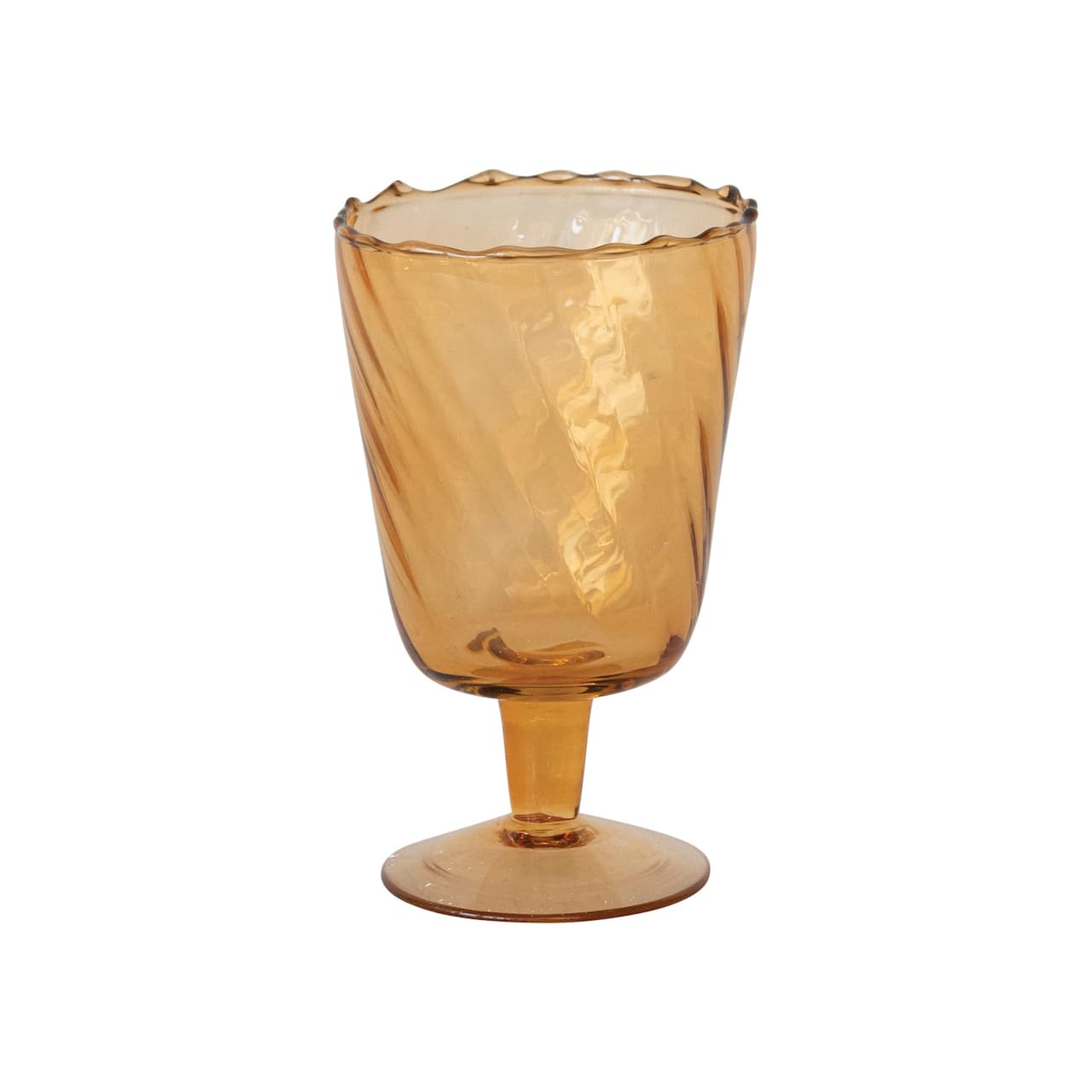 Hello Honey® 6.5" Amber Stemmed Glass Votive Holder